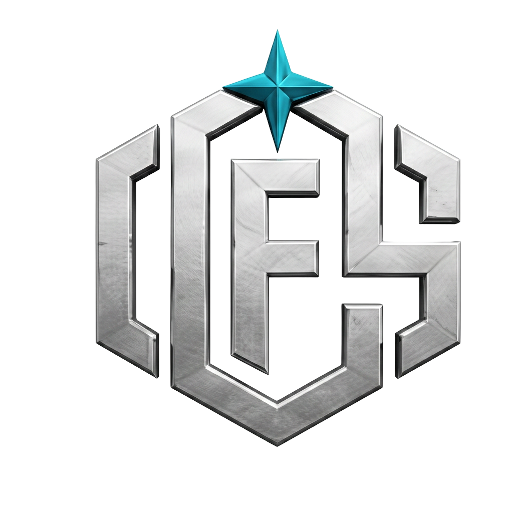 Ovalle Facility Services hexagonal OFS logo